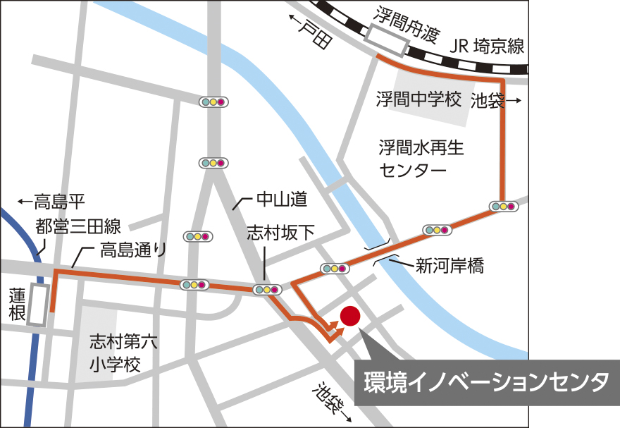図:日立プラントサービス 環境イノベーションセンター地図